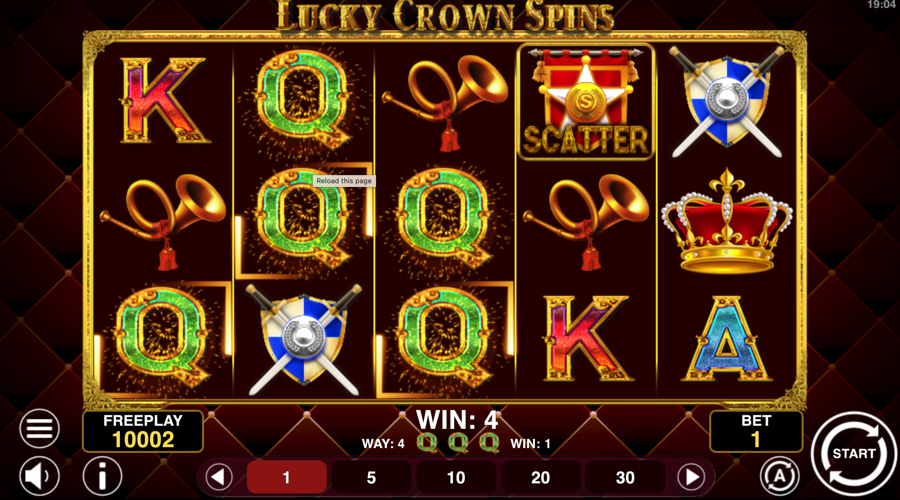 Lucky Crown Spins slot demo - gameplay