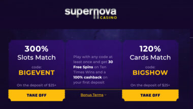 Supernova Casino Welcome Bonus