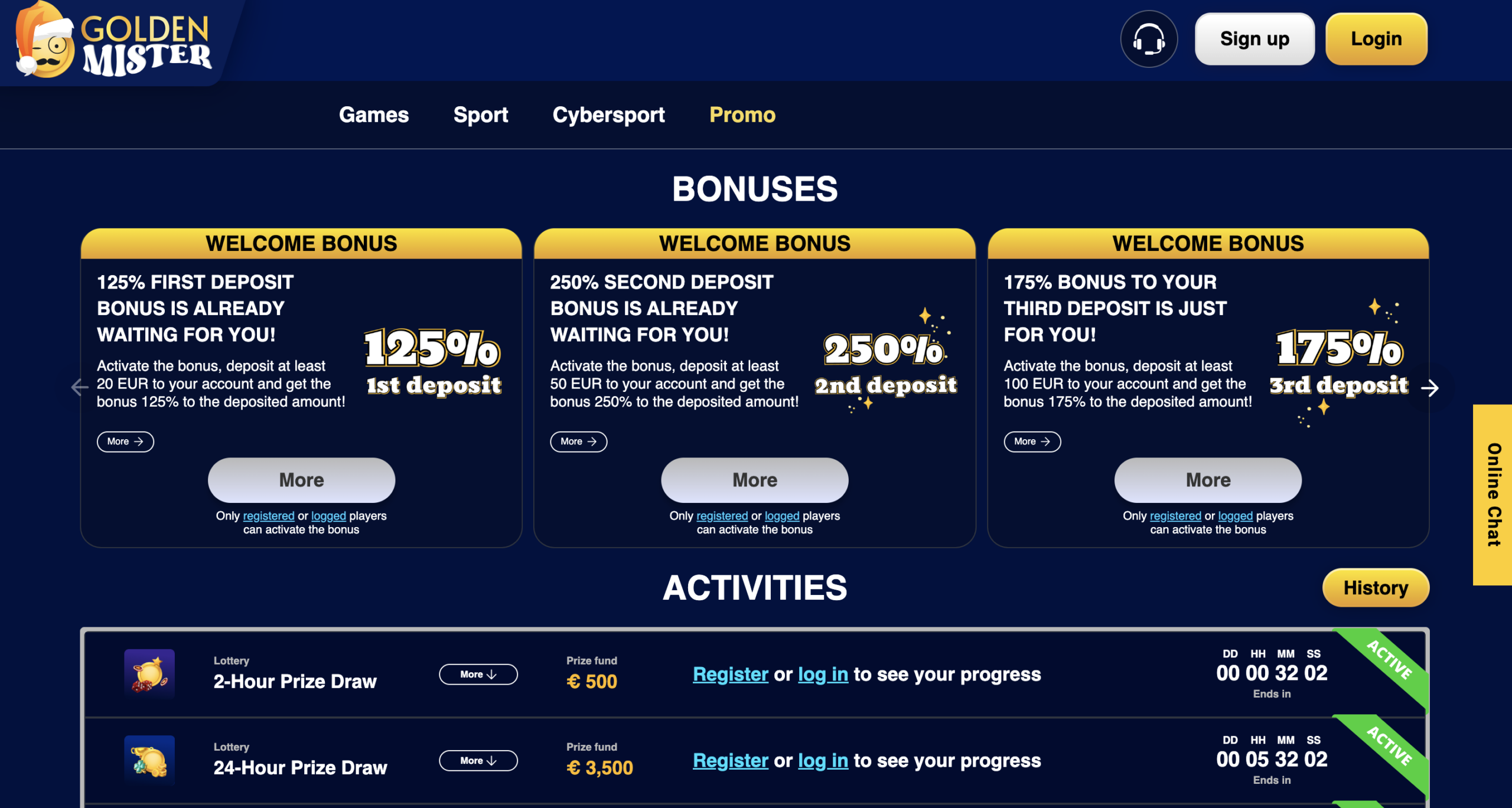 Golden Mister - promotions