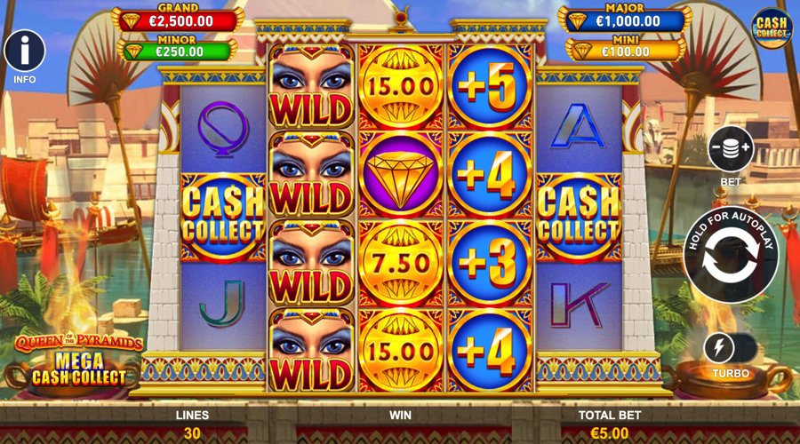 Queen of the Pyramids: Mega Cash Collect slot demo - Playtech