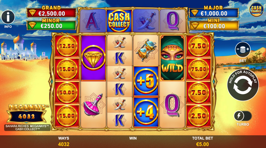 Demonstração do jogo de slot Sahara Riches Megaways Cash Collect - Playtech