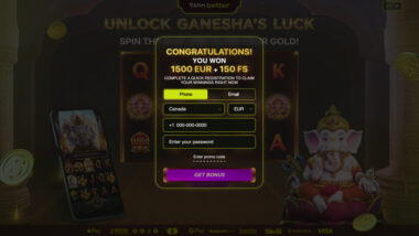 150 free spins in Ganesha's Luck slots