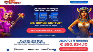 15 € NDB - Joueurs français uniquement - Spin Dynasty