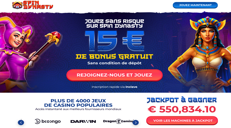 €15 NDB - French Players Only - Spin Dynasty