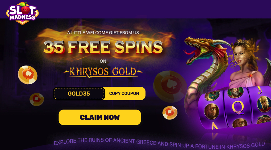 35 Free Spins Bonus Code on Khrysos Gold Slots