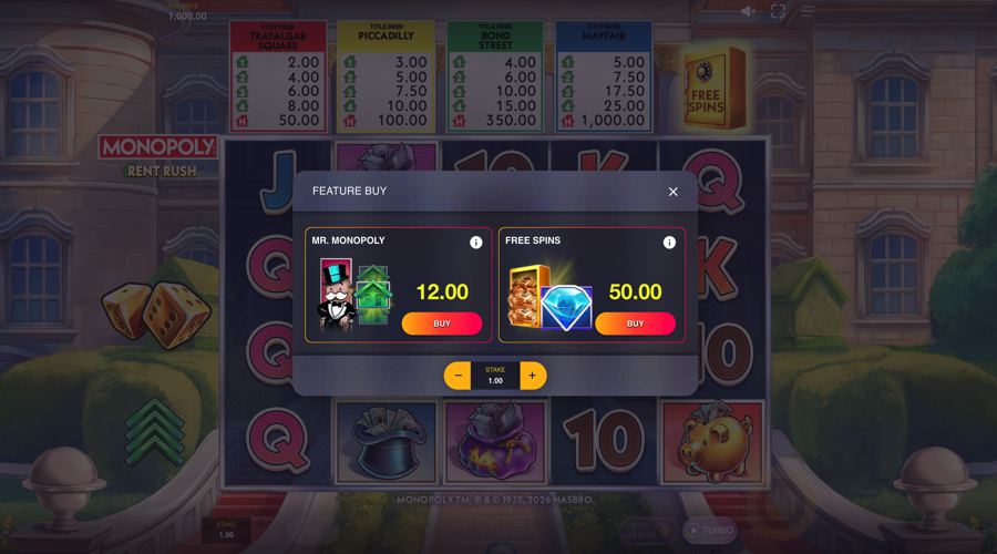 Monopoly Rent Rush slot buy bonus
