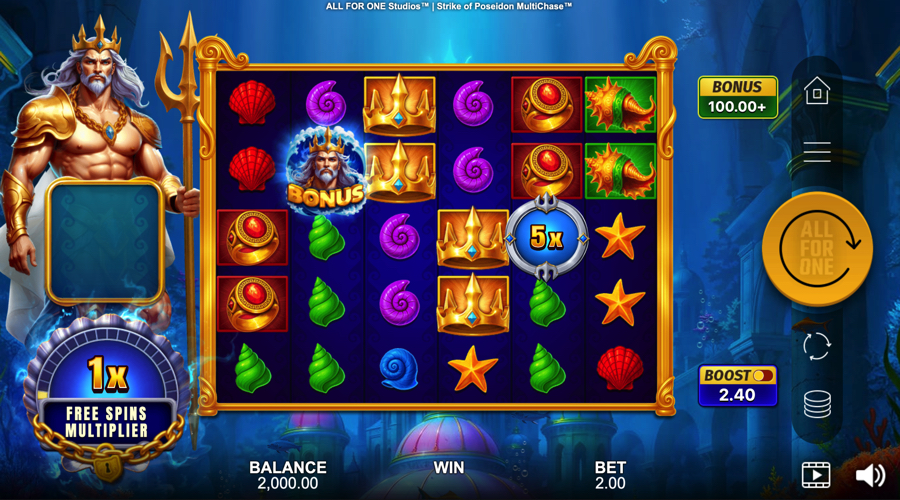 Demo automatu Strike of Poseidon MultiChase – All41 Studios