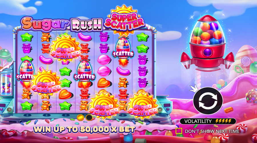 Sugar Rush Super Scatter slot features