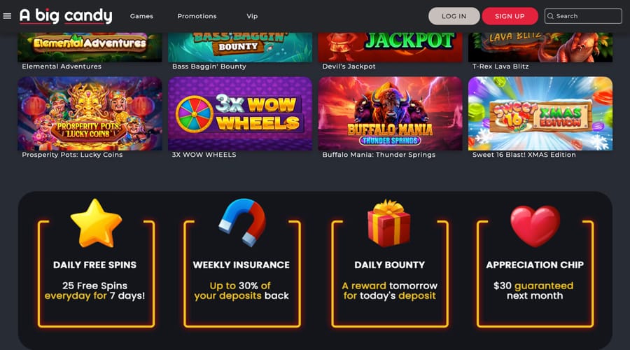 A Big Candy Casino NZD Bonus