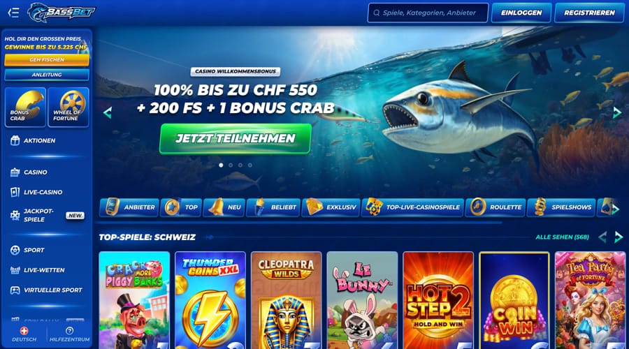 Bassbet Casino CHF bonus