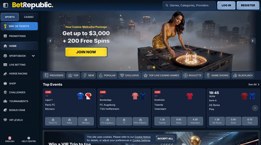 BetRepublic Casino CAD Bonus