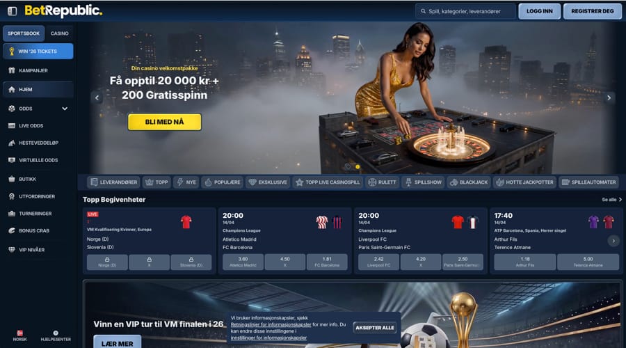 Betrepublic Casino NOK kr Bonus