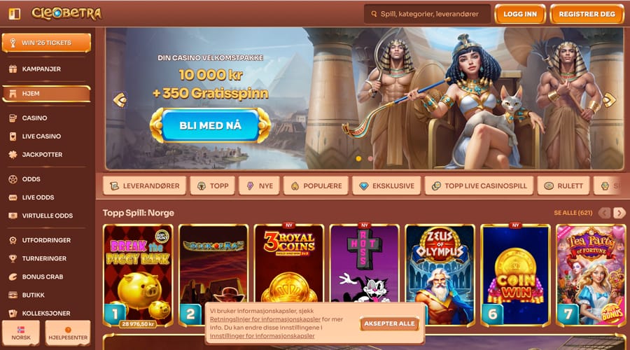 Cleobetra Casino NOK kr Bonus