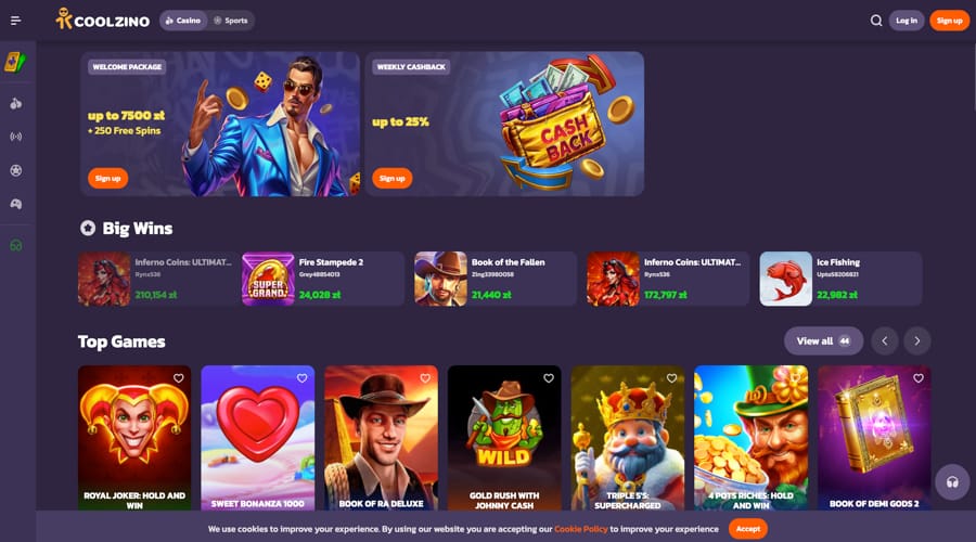 Coolzino Casino PLN bonus