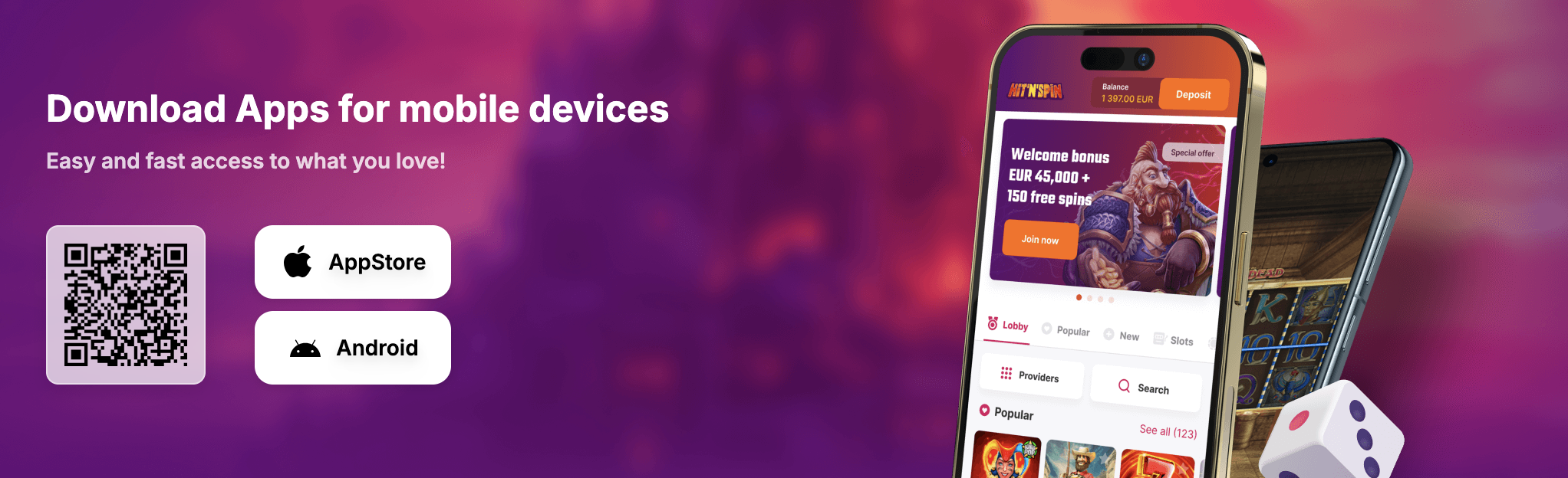 Hit'n Spin Casino apps