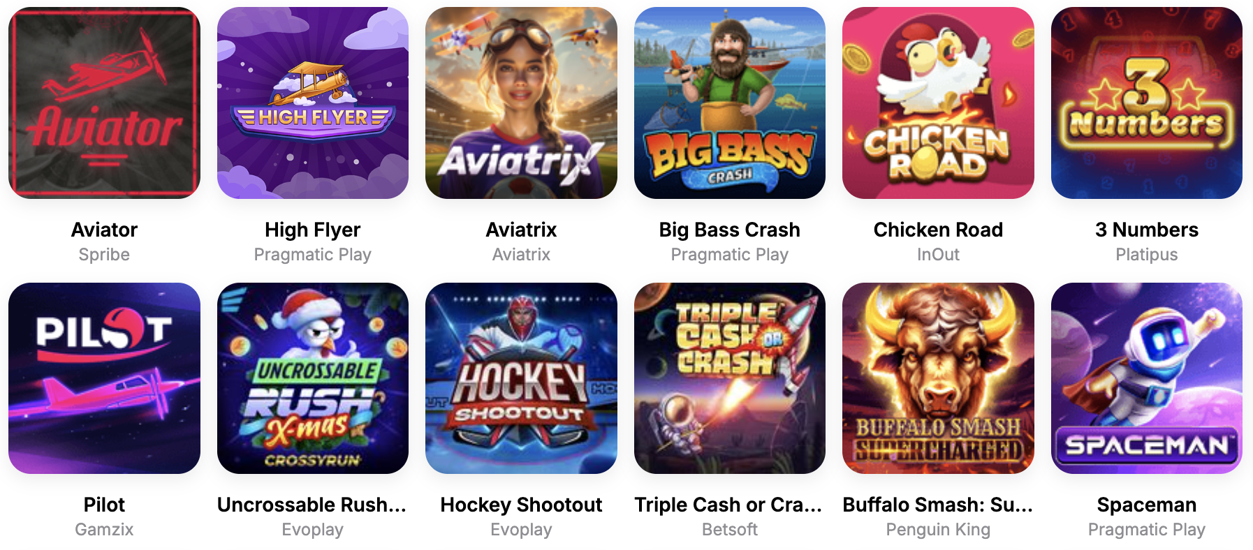 Hit'n Spin Casino instant games