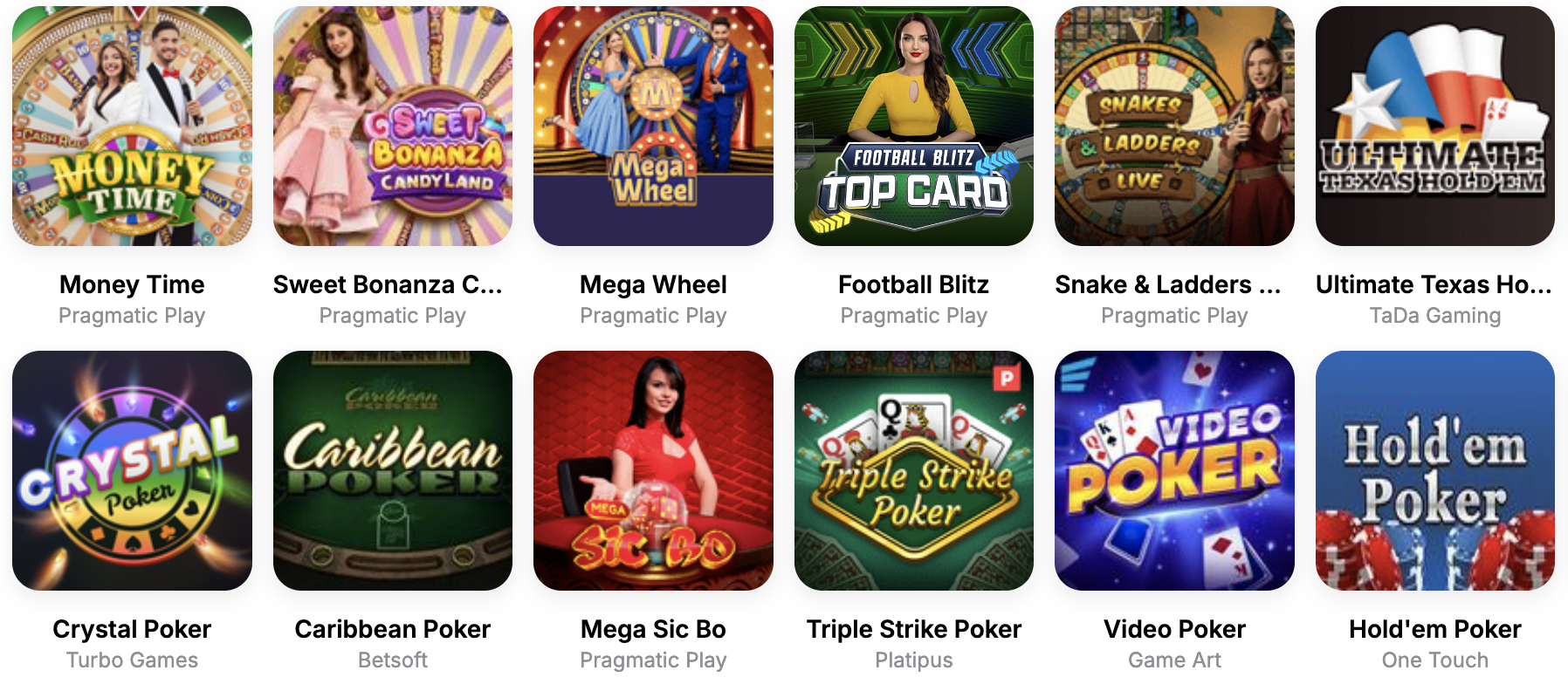 Hit'n Spin Casino table games