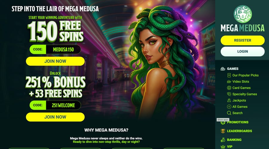 Mega Medusa Casino AUD Bonus