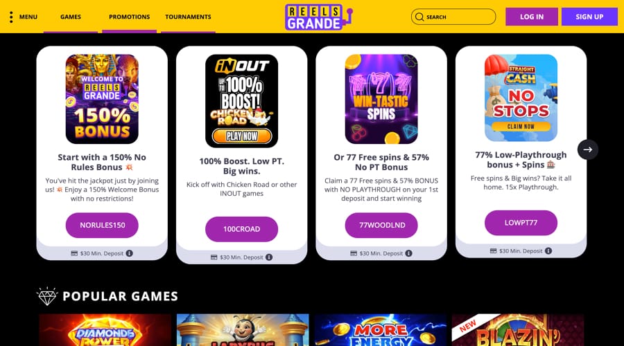 Reels Grande Casino AUD Bonus