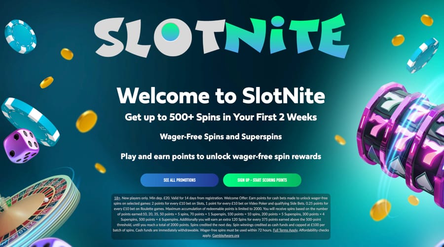Slotnite Casino GBP bonus