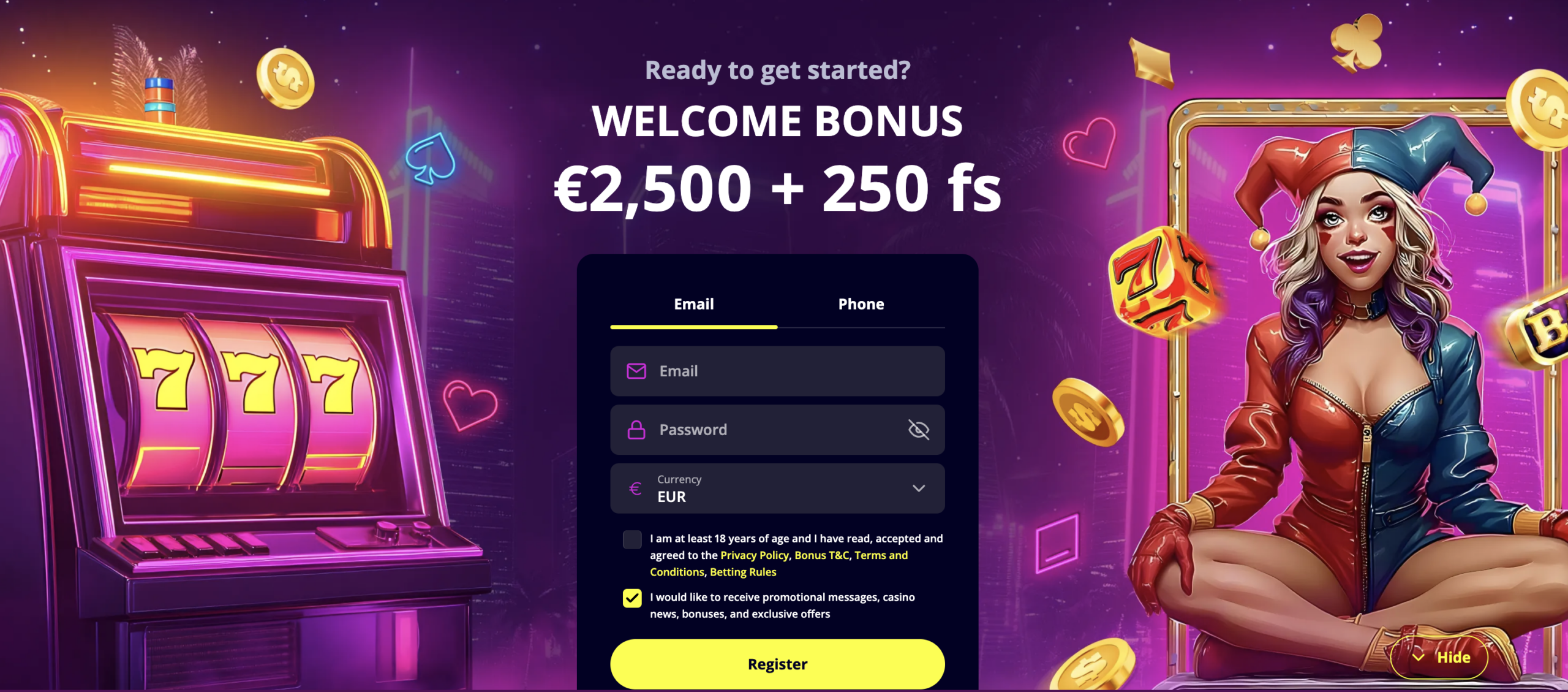Slotoro Casino welcome bonus