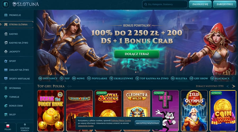 Slotuna Casino PLN bonus