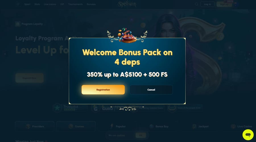 Spellwin Casino AUD Bonus