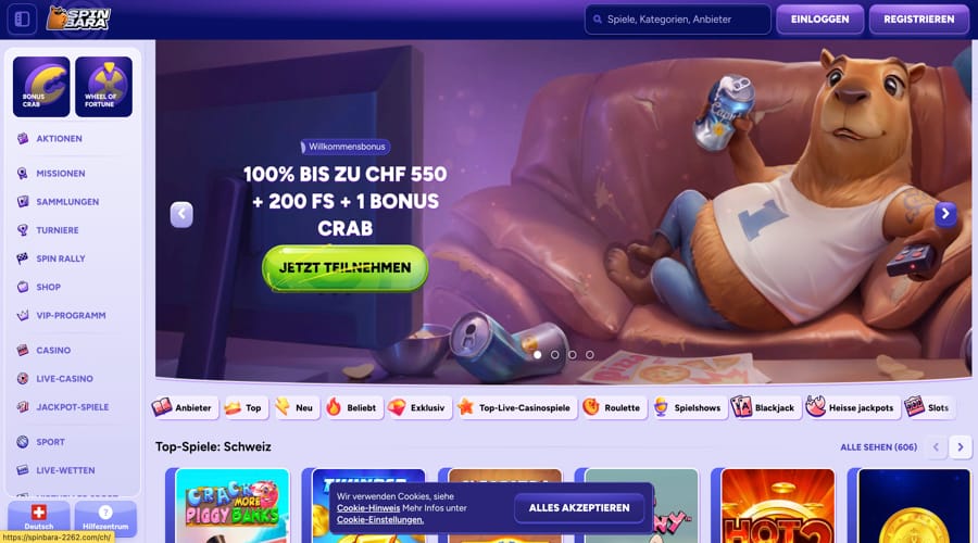 Spinbara Casino CHF bonus