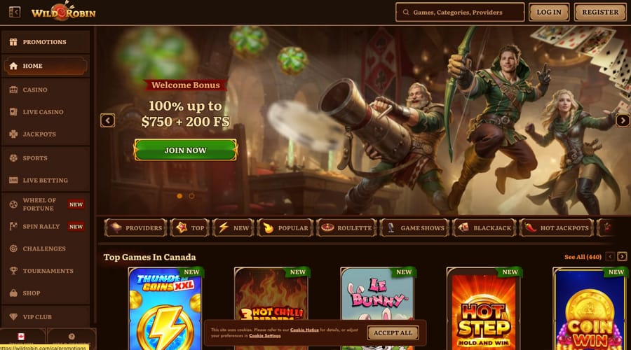 Wild Robin Casino CAD Bonus
