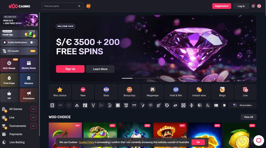 WOO Casino AUD Bonus