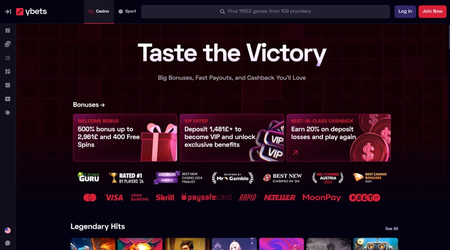 YBets Casino GBP bonus