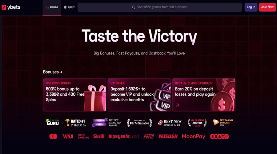 Ybets Casino SEK bonus