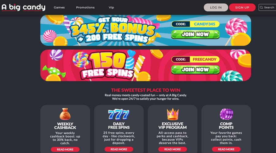 A Big Candy AUD Bonus Codes