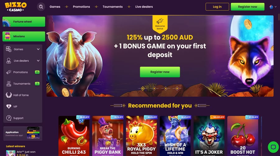 Bizzo Casino AUD Bonus