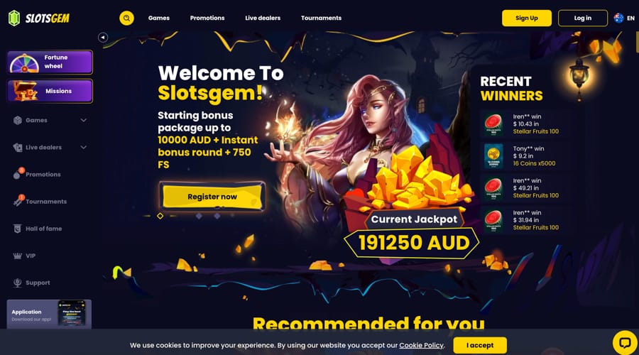 SlotsGem Casino AUD Bonus