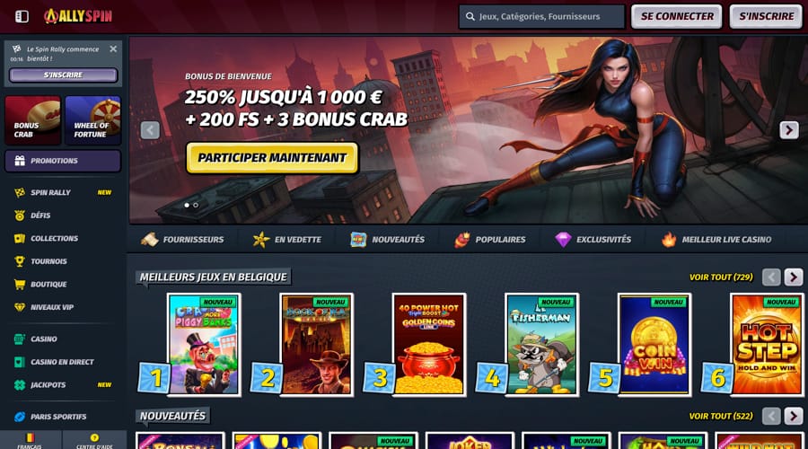 Allyspin Casino Belgium bonus