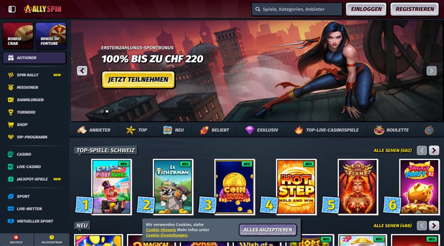 Allyspin Casino Swiss bonus