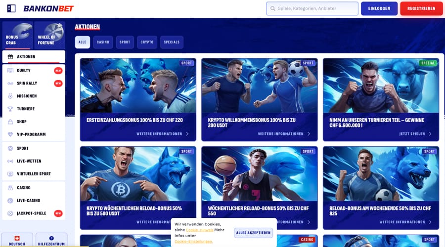 Bankonbet Casino Swiss bonus