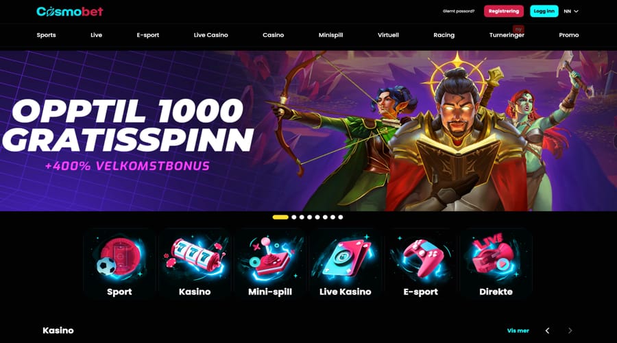 Cosmobet Casino NOK/kr bonus