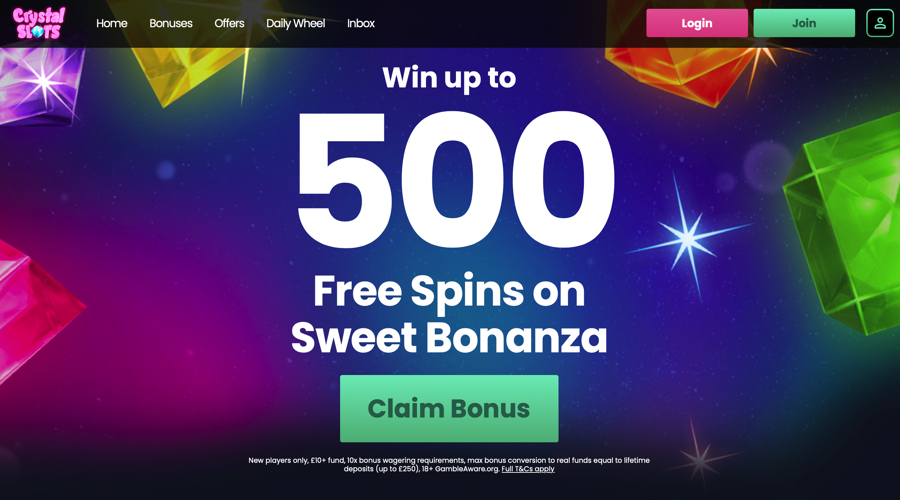 Crystal Slots UK Bonus