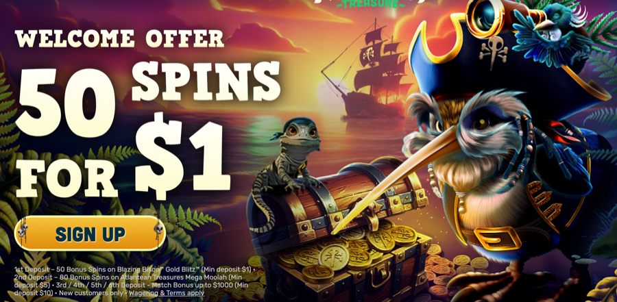 Kiwi's Treasure welcome offer