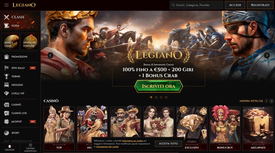 Legiano Casino IT bonus