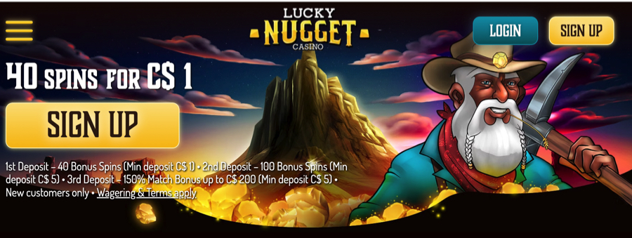 Lucky Nugget welcome offer