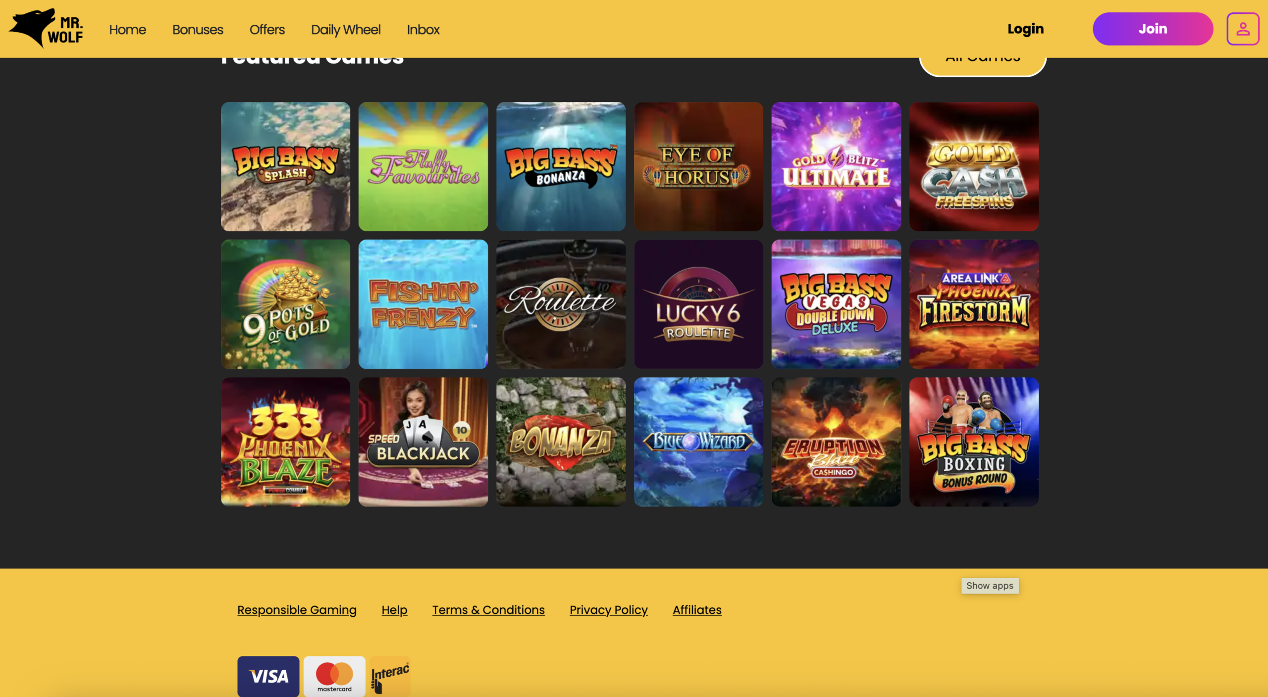 Mr. Wolf Slots Casino lobby 3
