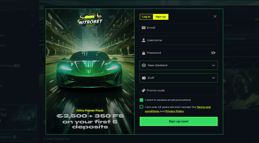 Nitrobet Casino Welcome Bonus