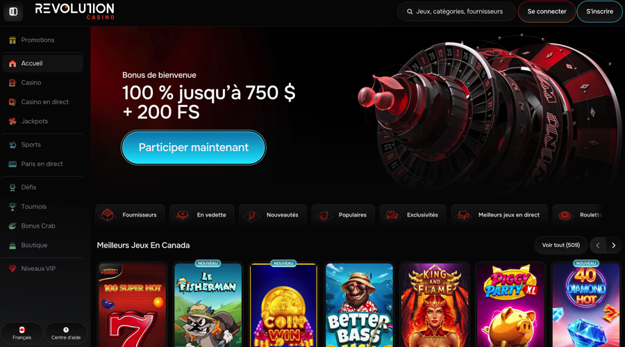 Revolution Casino VIP Play