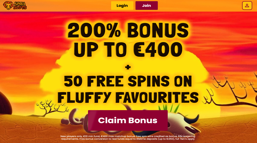 Simba Slots Casino Free Spins Promo