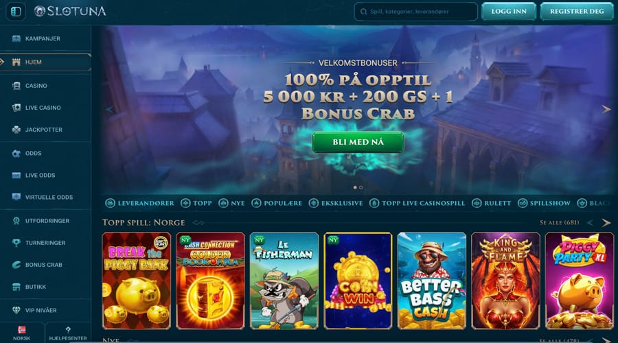 Slotuna Casino NOK/kr bonus