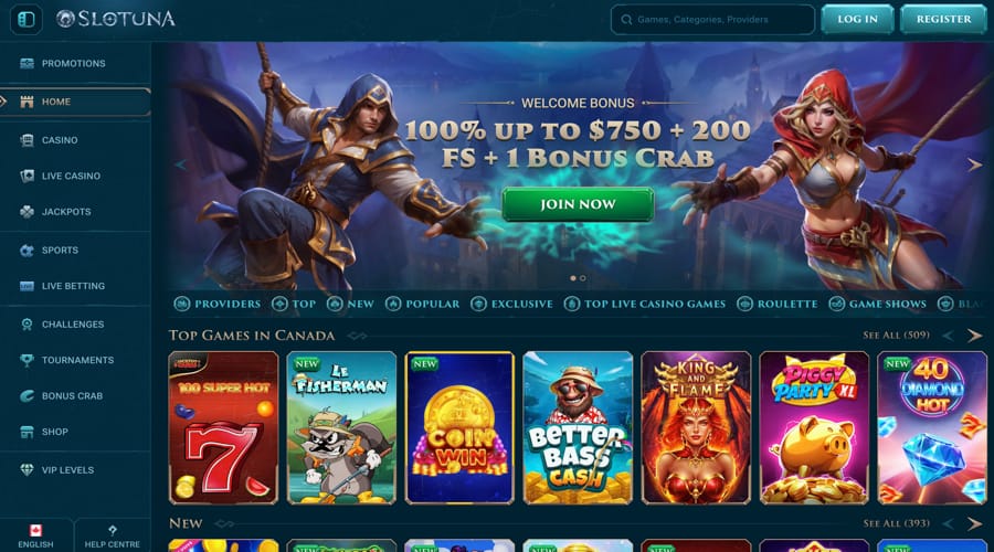 Slotuna Casino Canada bonus