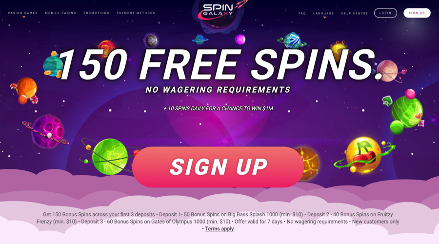 Spin Galaxy Casino Free Spins Promo